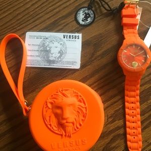 versace orange watch